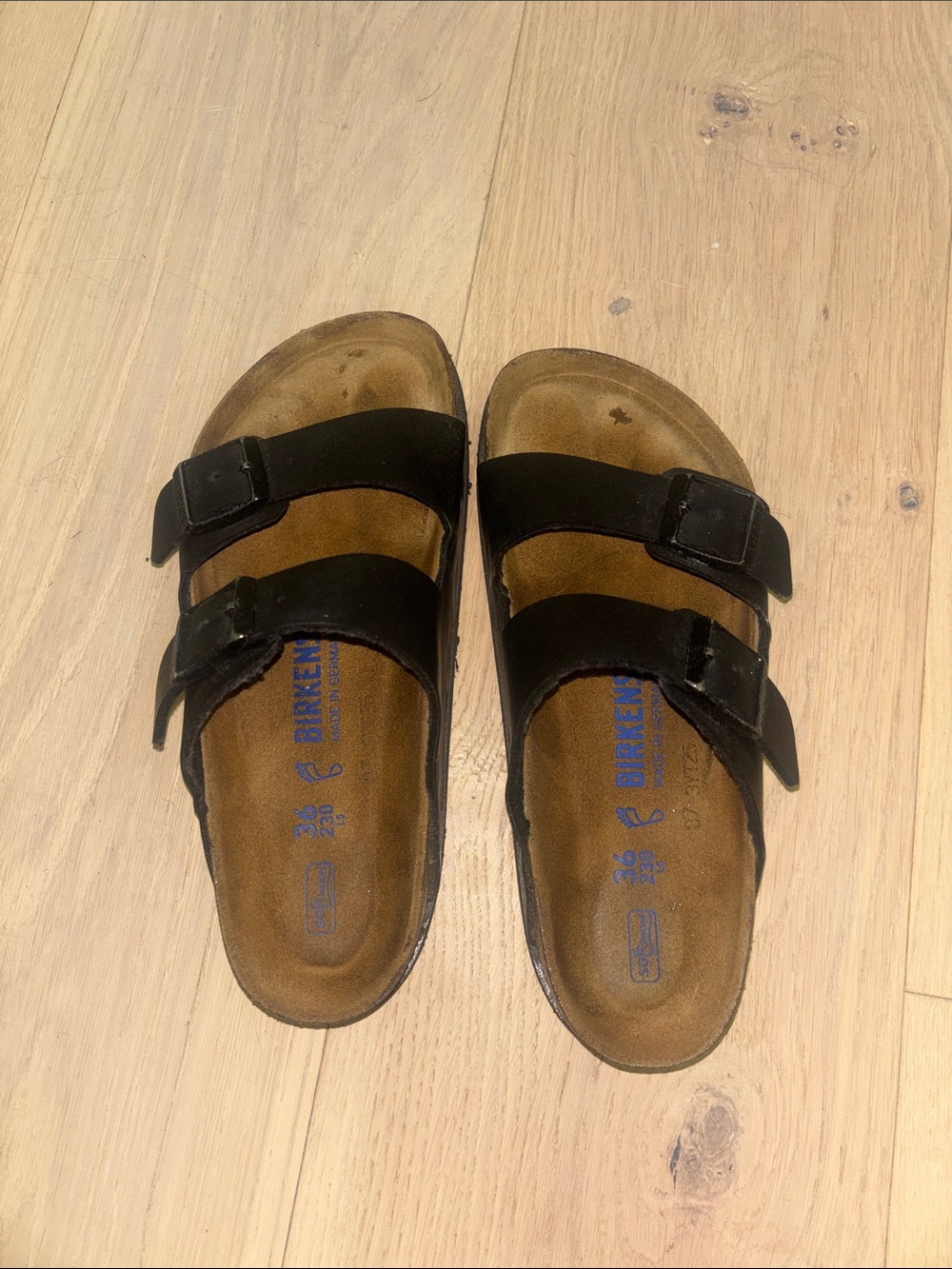 Birkenstock Black Two-Strap Sandals